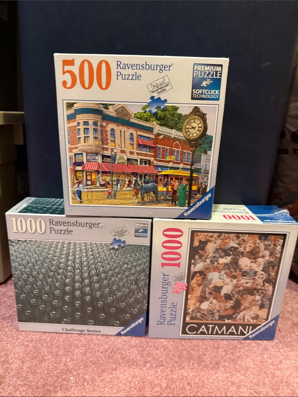 Ravensburger set of 3 Puzzles Recycling, Cat Mania, Ellen’s General store sealed
